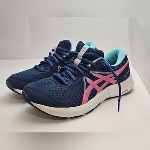 ASICS GEL-Contend 7 Running Sneakers | Midnight Blue & Hot Pink - Size 8